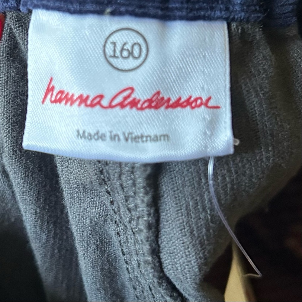 Hanna Andersson kids Dark Gray Corduroy Pants elastic waist sz 16 NEW - Picture 4 of 7